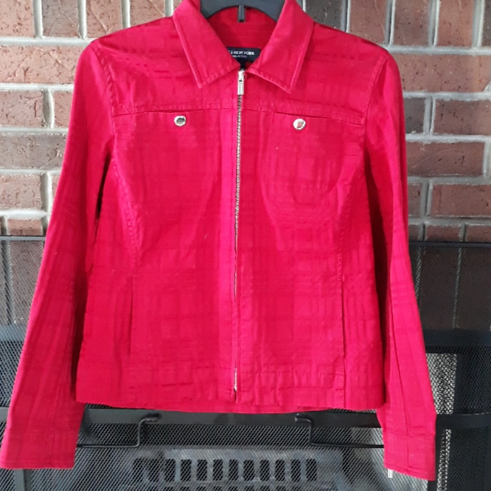 Jones New York Womens Zip Jacket Size Petite Small